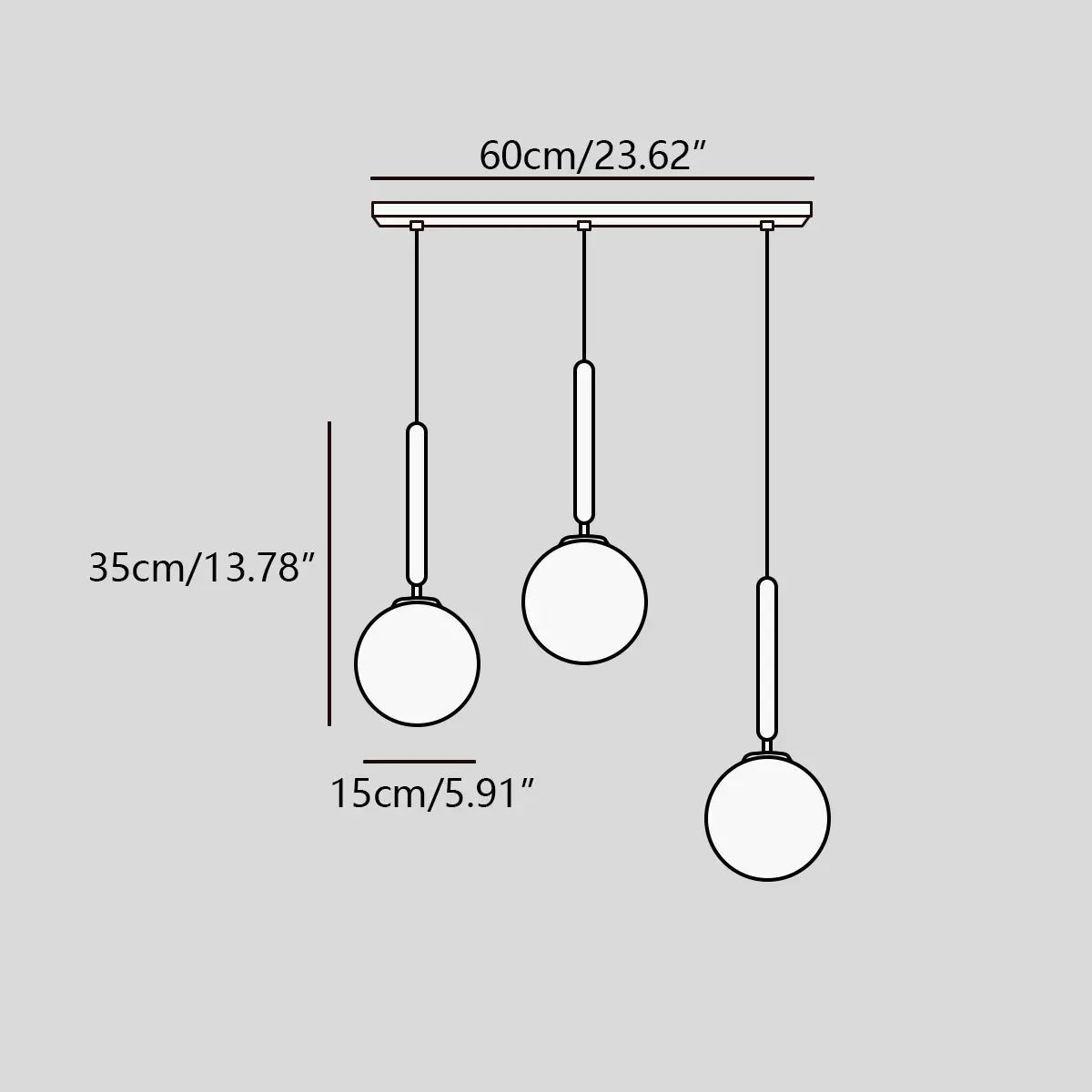 Antizer Temen Globe Glass Pendant Light for Kitchen Island