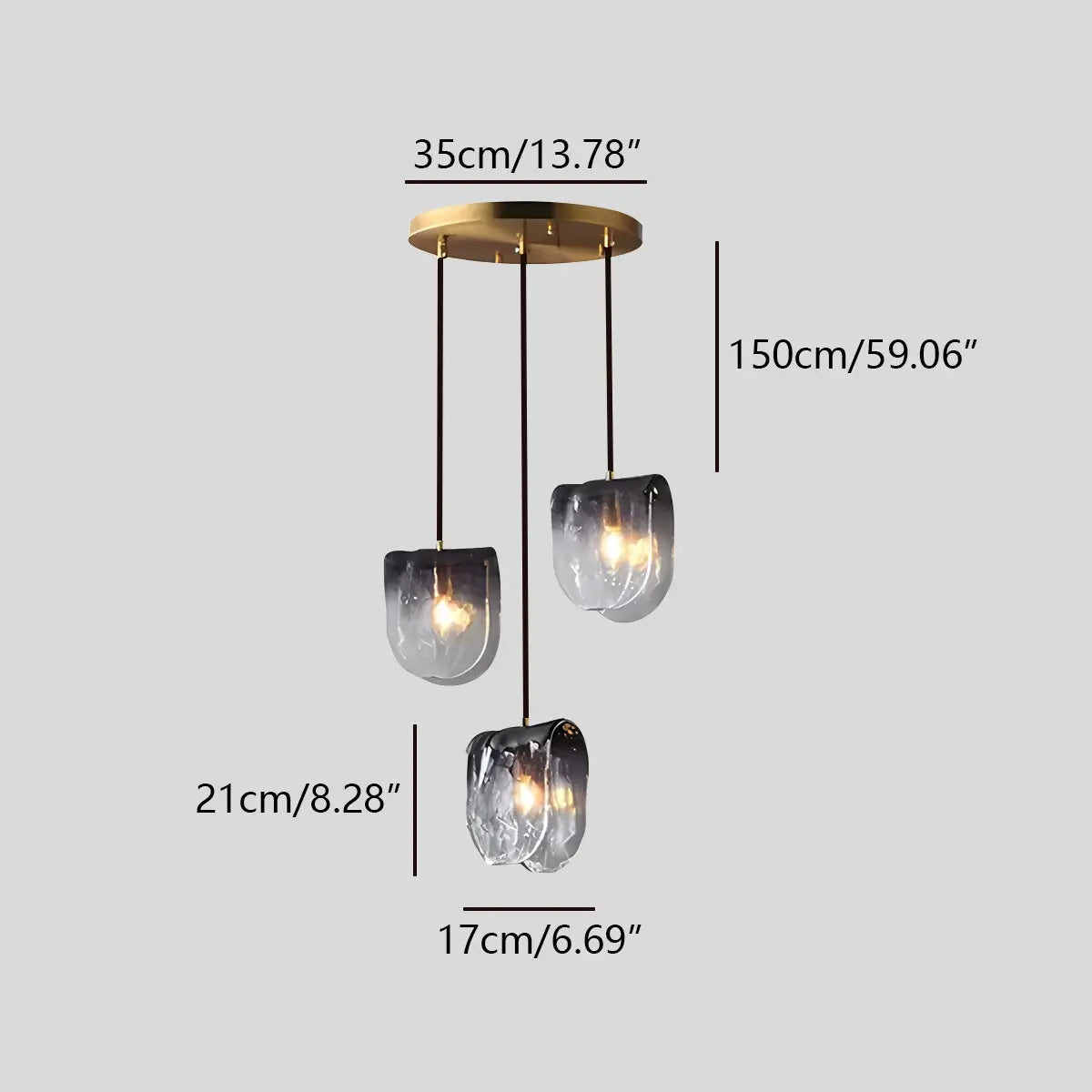 Antizer Modern Gradient Glass Pendant Light for Bedside
