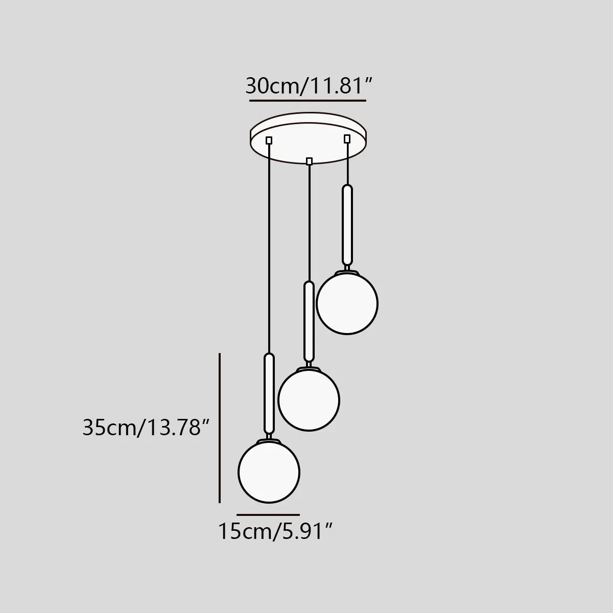 Antizer Temen Globe Glass Pendant Light for Kitchen Island