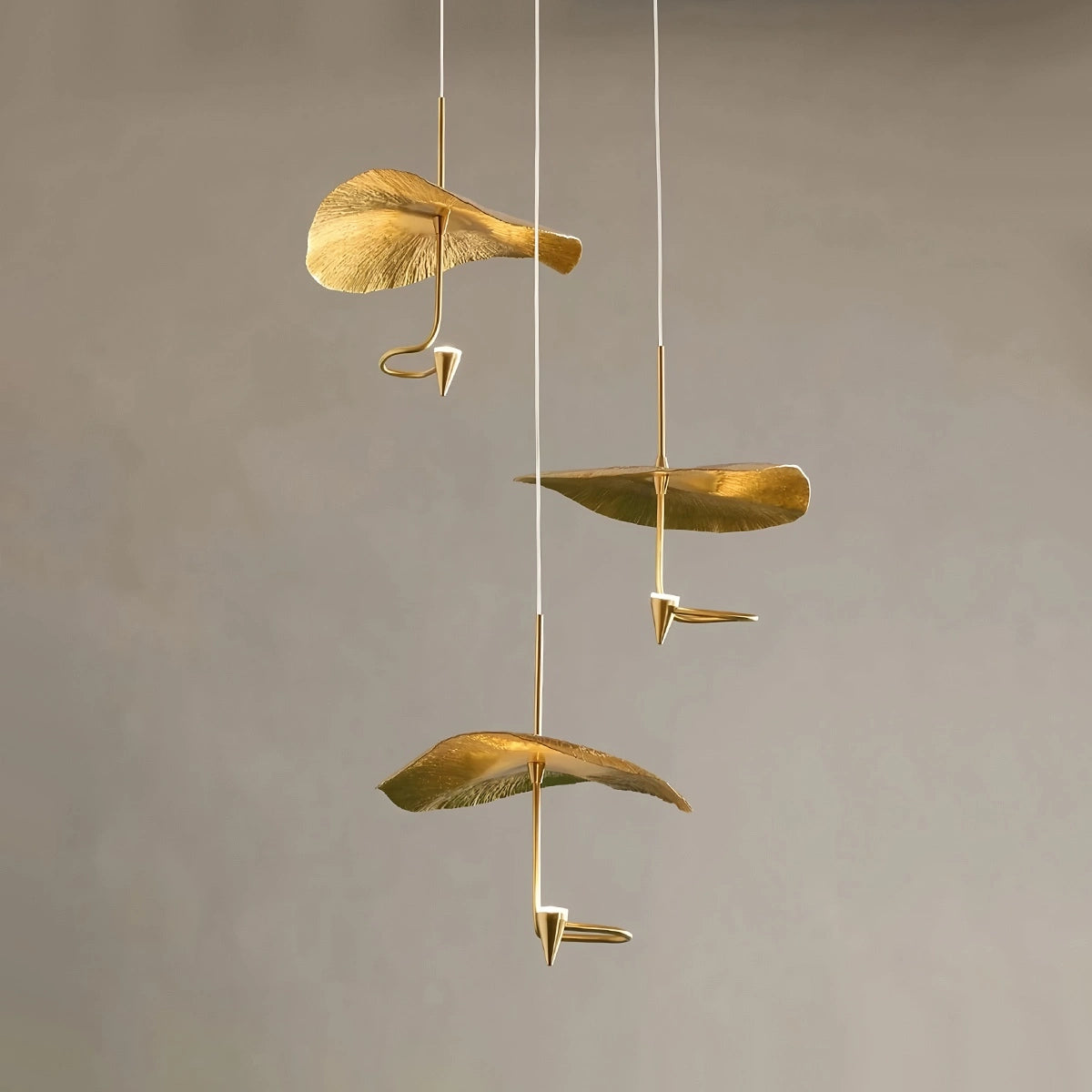 Antizer Orlia Brass Lotus Leaf Chandelier