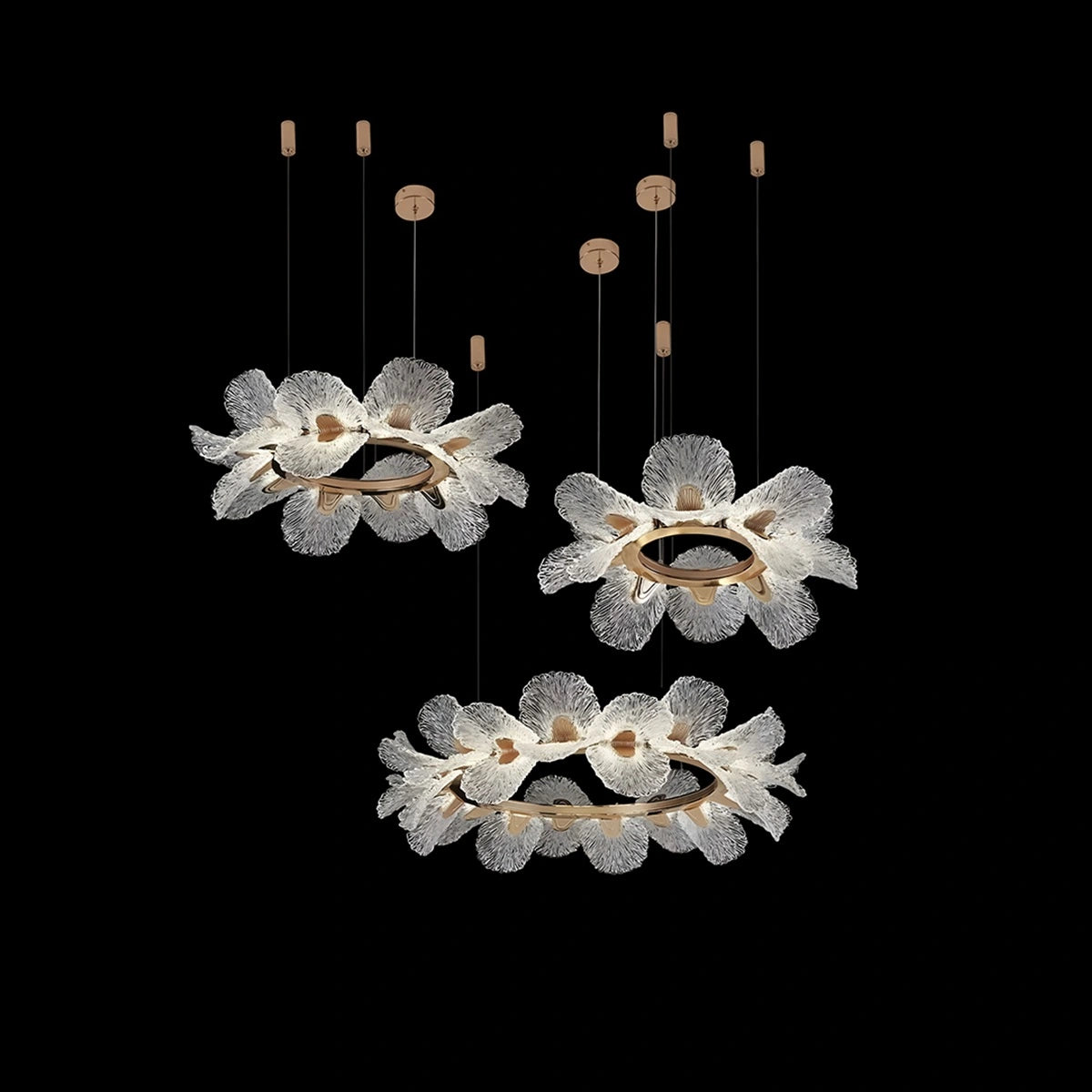 Antizer French Style Light Luxury Flower Chandelier