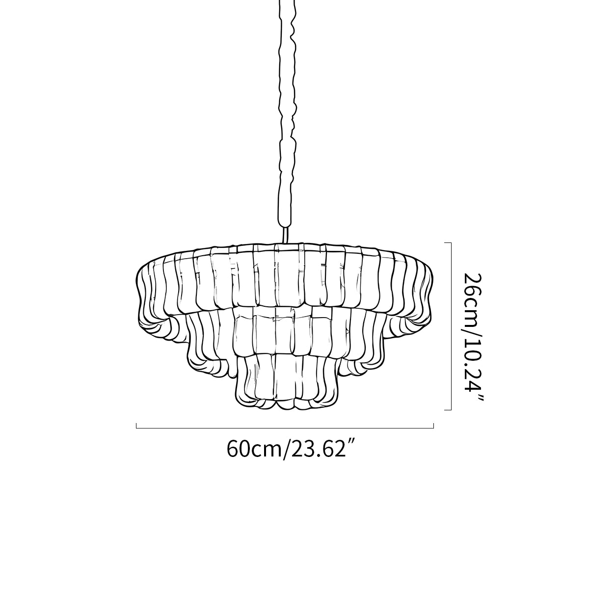 Antizer Light Luxury Murano Ring Layered Glass Chandelier