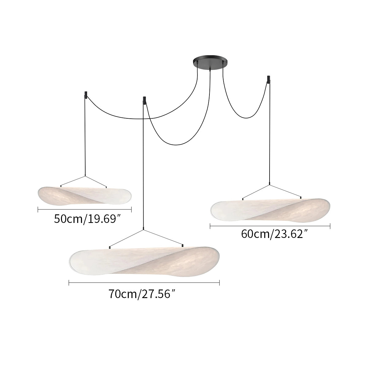 Antizer Zen Art Cloud Shape Silk Pendant Light for Living Room
