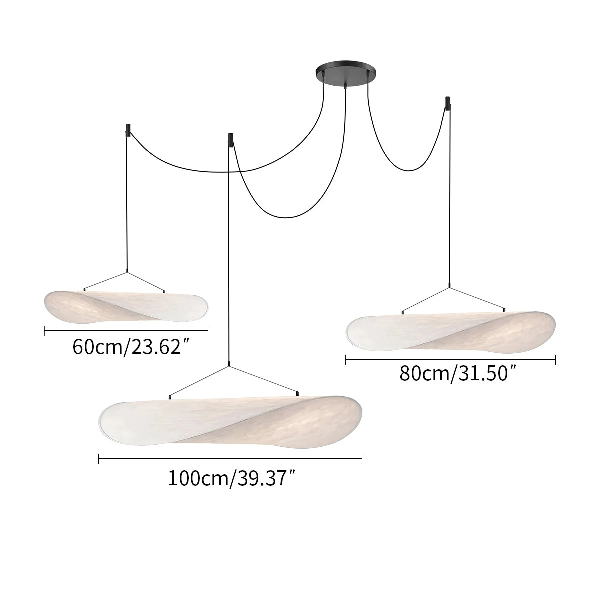 Antizer Zen Art Cloud Shape Silk Pendant Light for Living Room