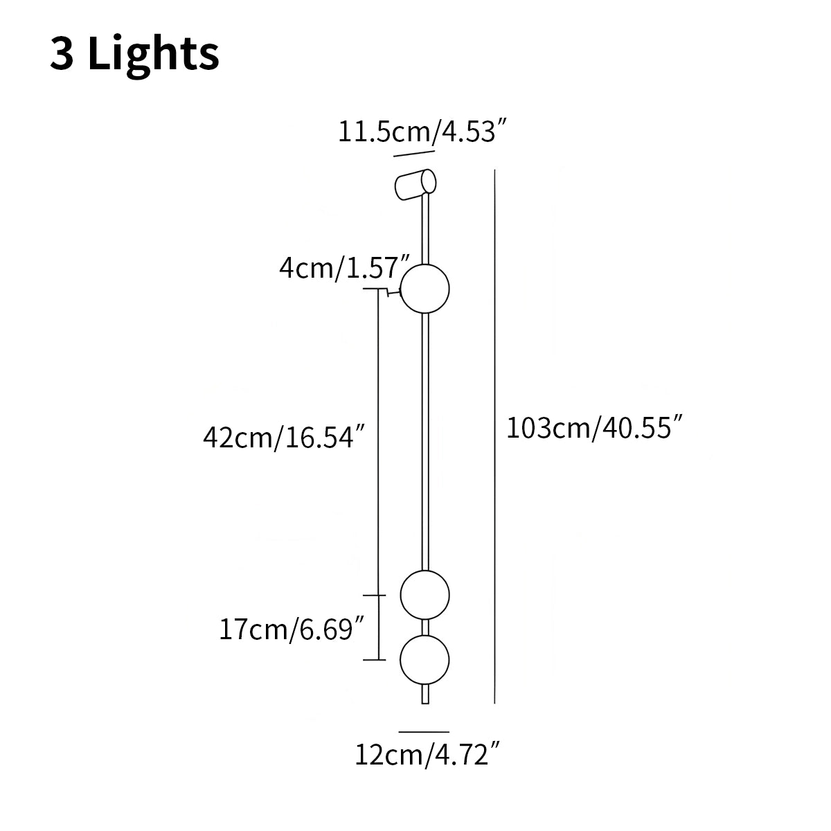 Antizer Vertical Balls Wall Lamp for Corridor