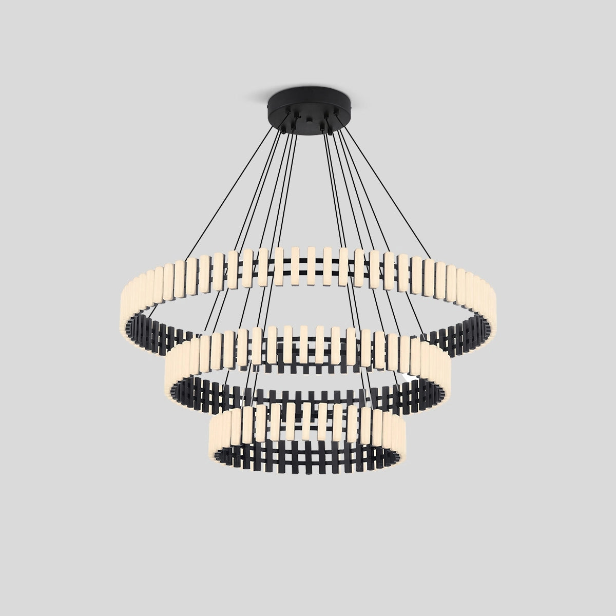 Antizer Nordic Creative Circle Chandelier 3 Rings Warm Light