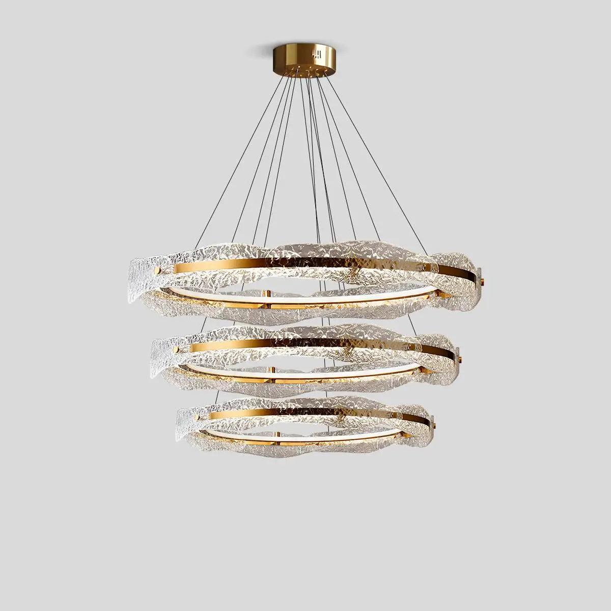 Antizer Water Pattern Glass Chandelier for Living Room