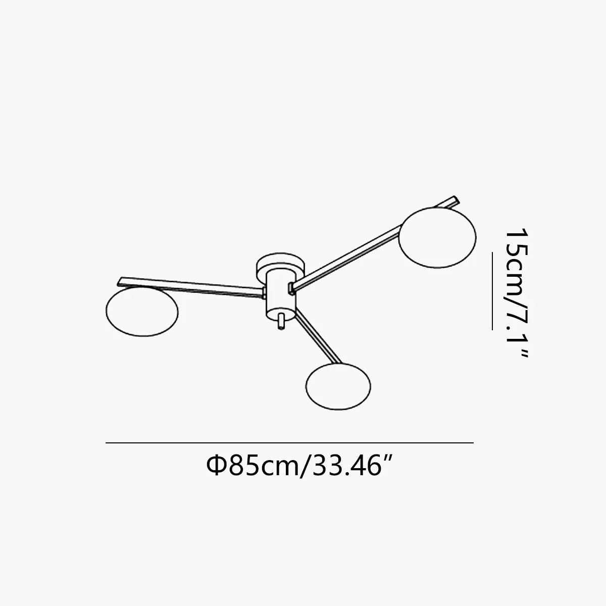 Antizer Modern Multi-Arm Semi Flush Mount Ceiling Light