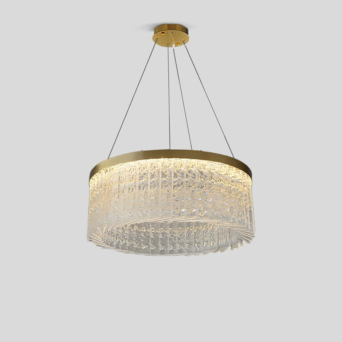 Antizer Round Halo Crystal Chandelier for Living Room