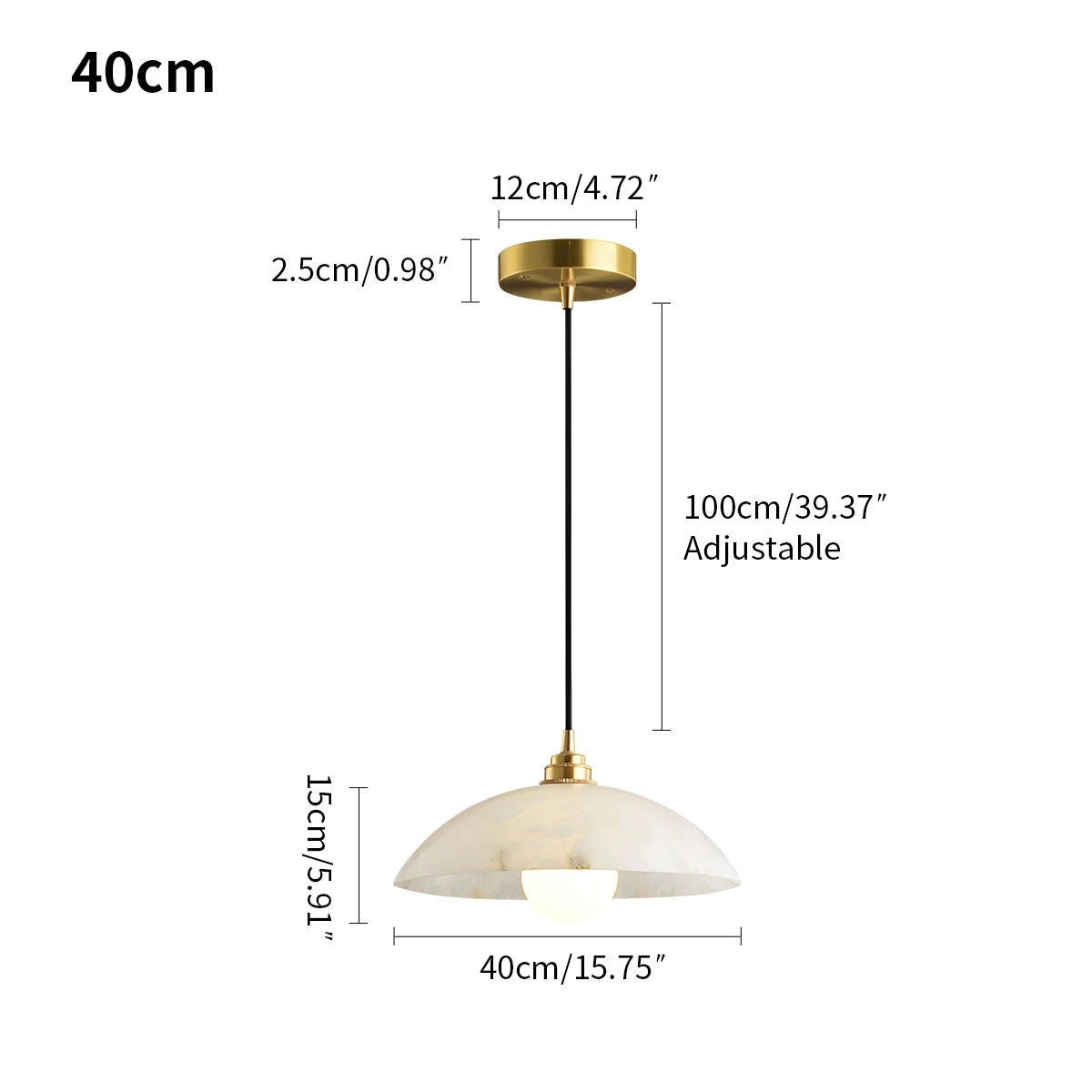 Antizer Dome Spanish Alabaster Pendant Light for Dining Room