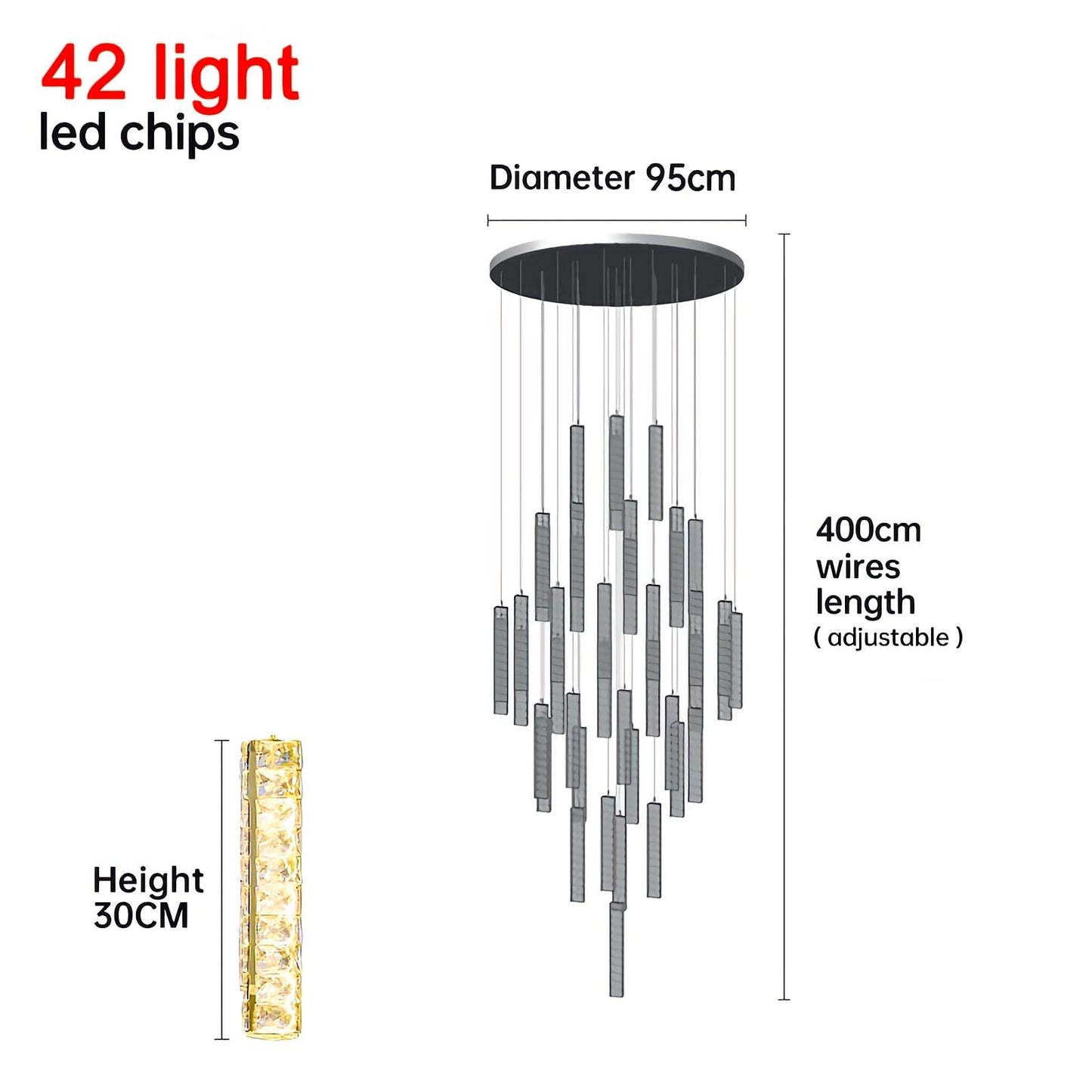 Antizer Nordic Crystal LED Chandelier