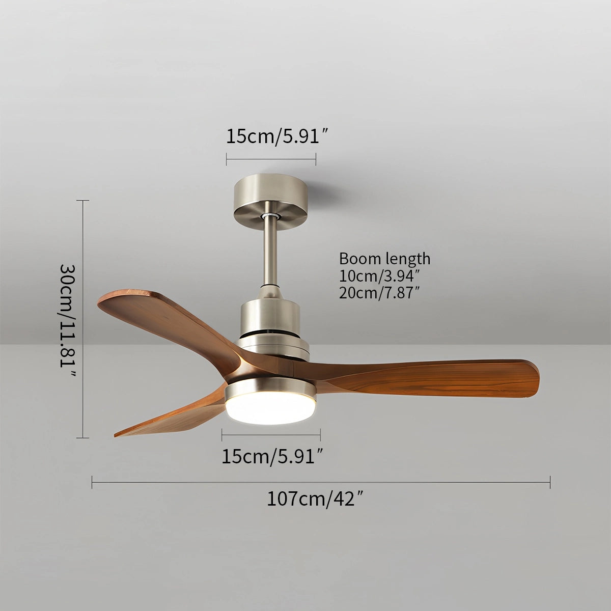 Antizer American Retro 3-Blade Ceiling Fan with Light