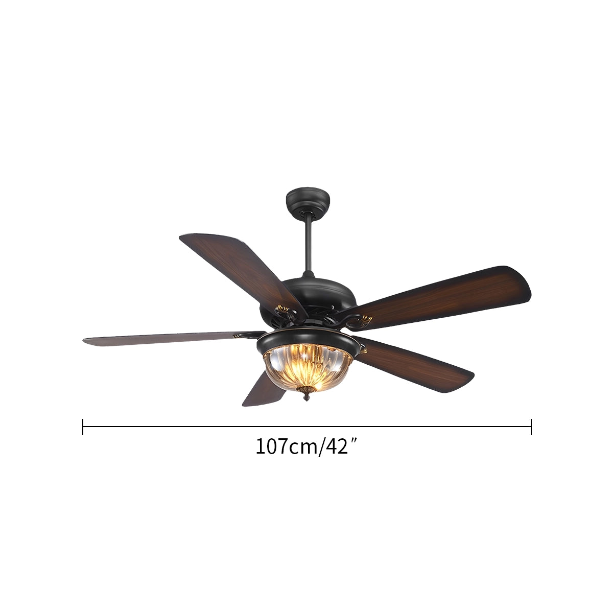 Antizer Vintage Wood Ceiling Fan Lamp for Living Room