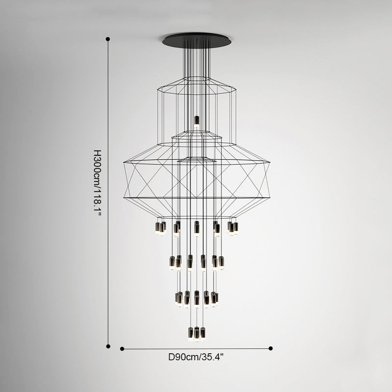 Antizer Wire Tiered Sculptural Chandelier