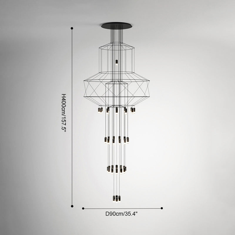 Antizer Wire Tiered Sculptural Chandelier