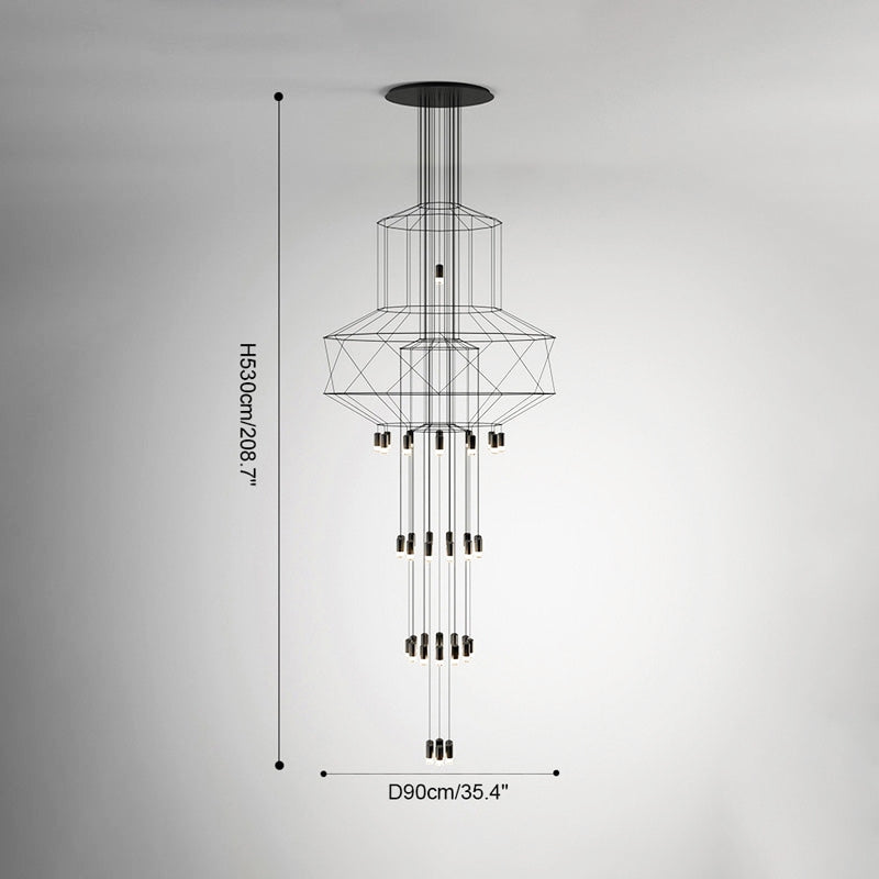 Antizer Wire Tiered Sculptural Chandelier