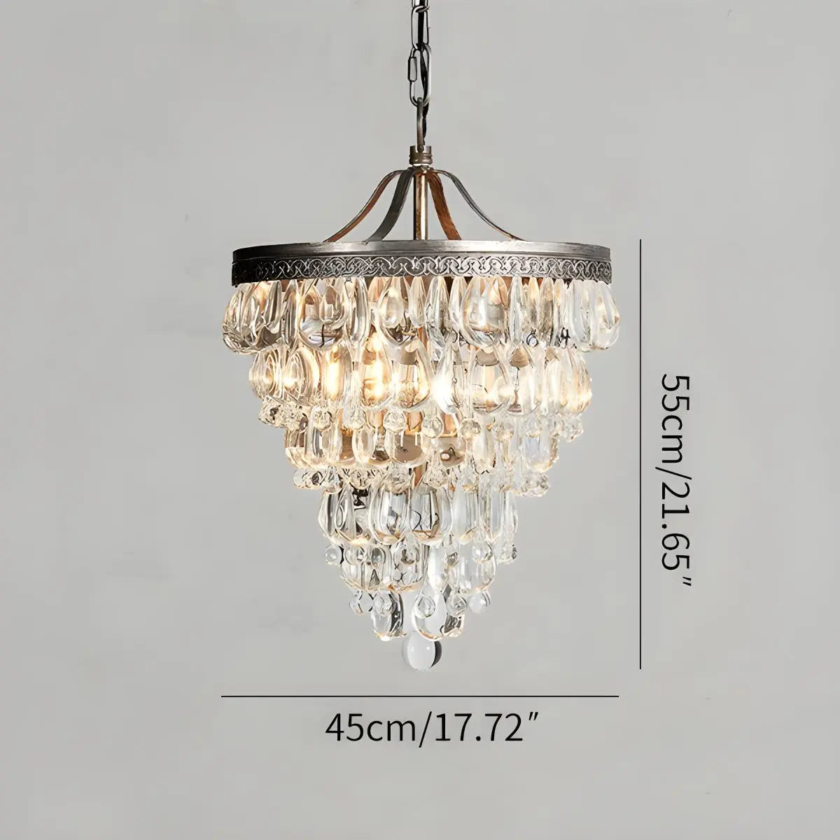 Antizer Vintage Crystal Pendent Light for Living Room