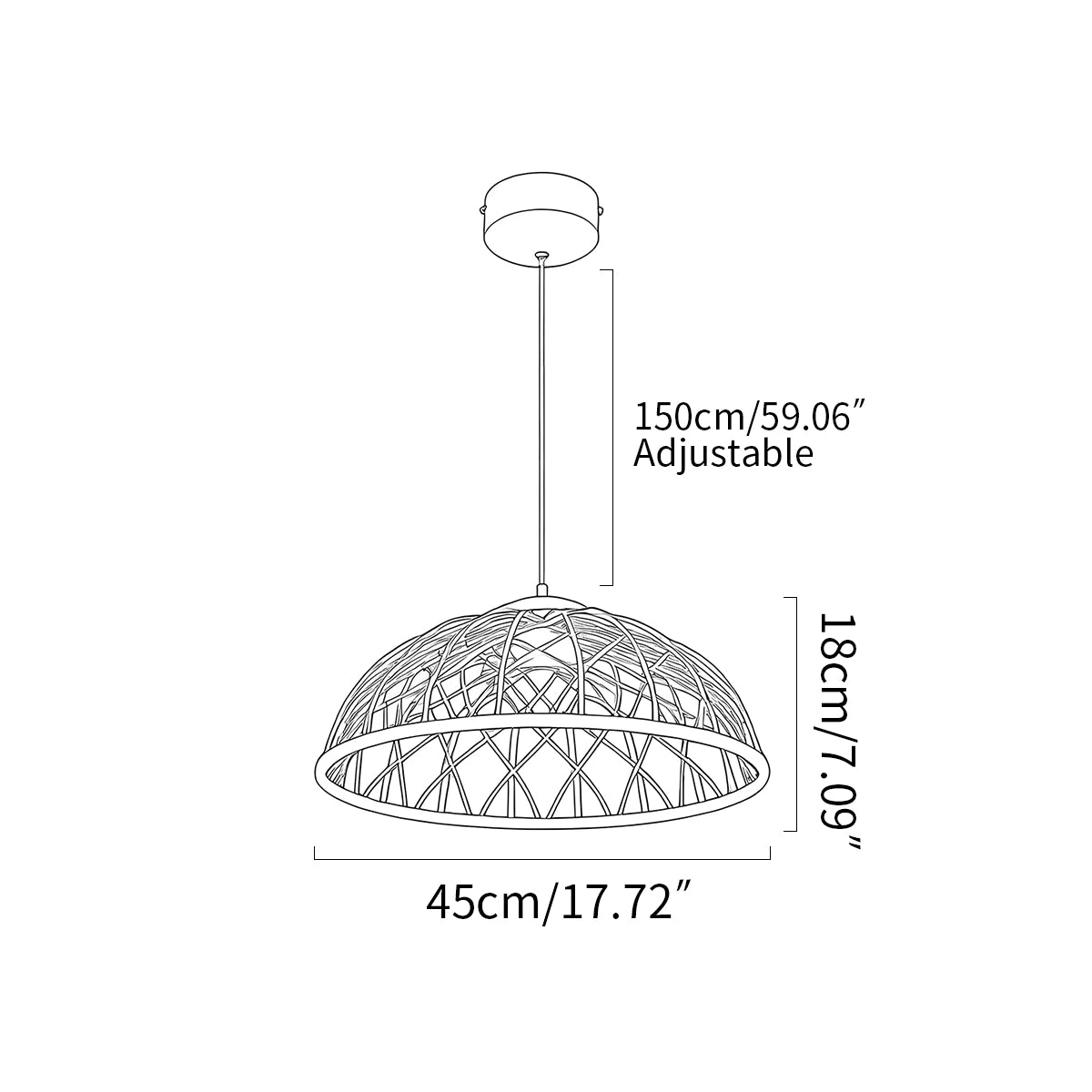Antizer Modern Woven Mesh Art Pendant Light