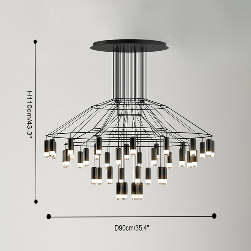 Antizer Wire Tiered Sculptural Chandelier