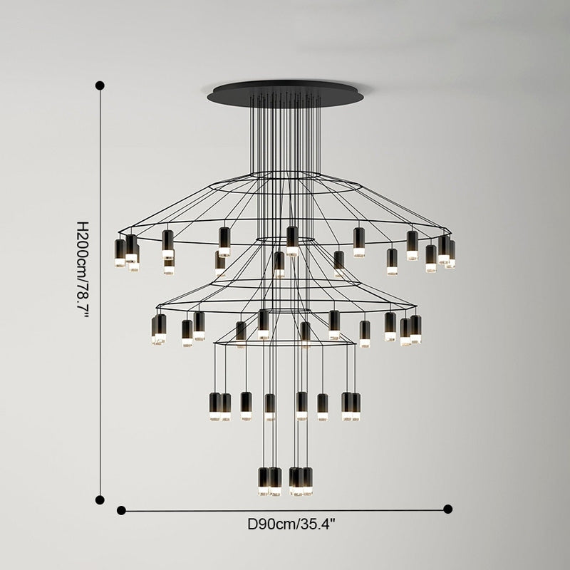 Antizer Wire Tiered Sculptural Chandelier