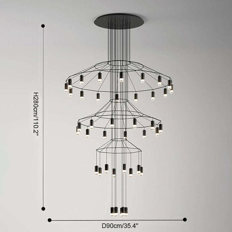 Antizer Wire Tiered Sculptural Chandelier