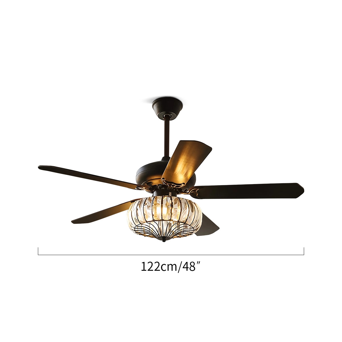 Antizer Vintage Crystal Ceiling Fan with Light