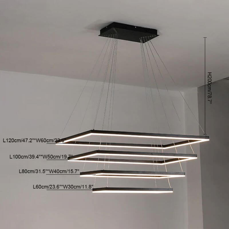 Tiered Rectangular Chandelier