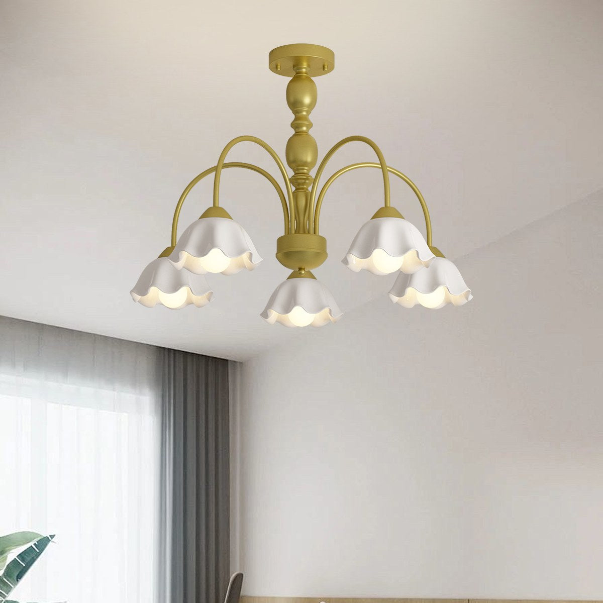 French Pastoral Style Flower Chandelier