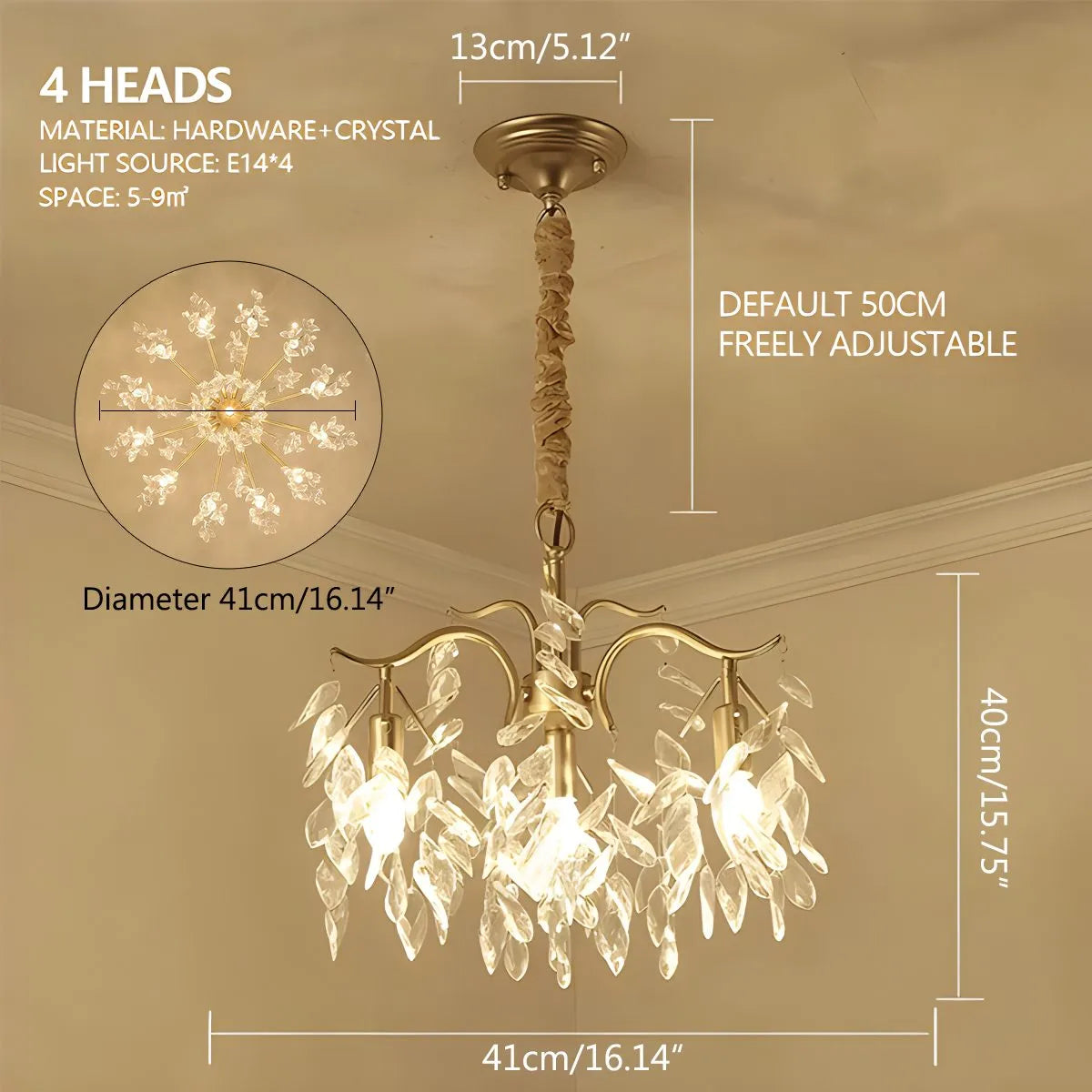 French Light Luxury Crystal Chandelier