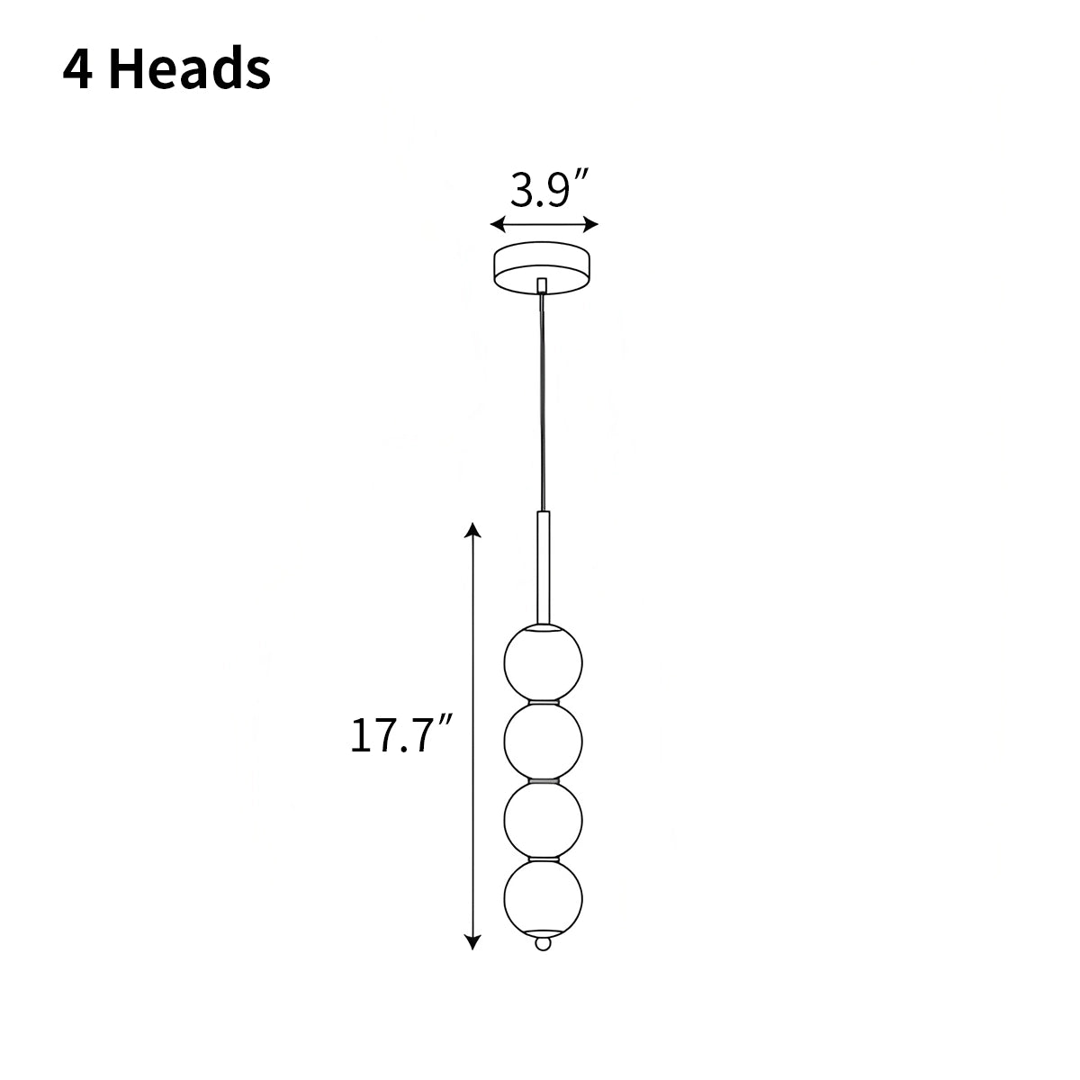 Antizer Orbet Stacked Glass Ball Pendant Lamp for Bedside
