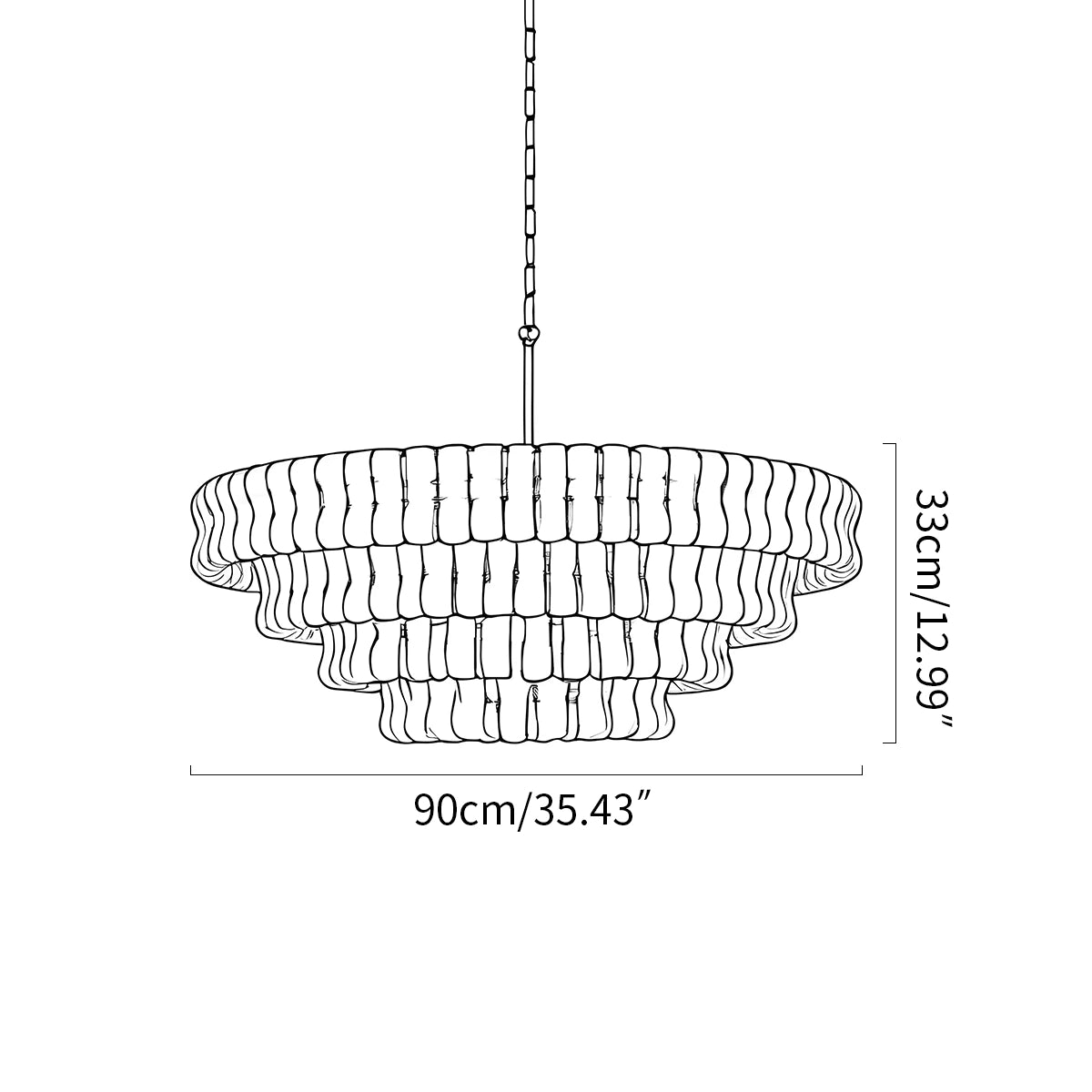 Antizer Light Luxury Murano Ring Layered Glass Chandelier