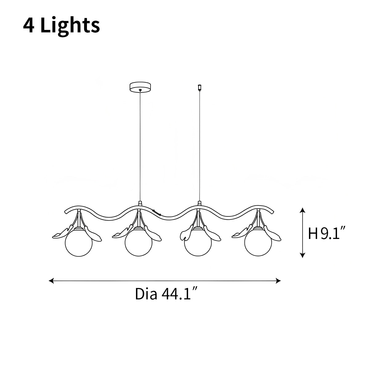 Antizer Evander Ginkgo Chandelier for Dining Area