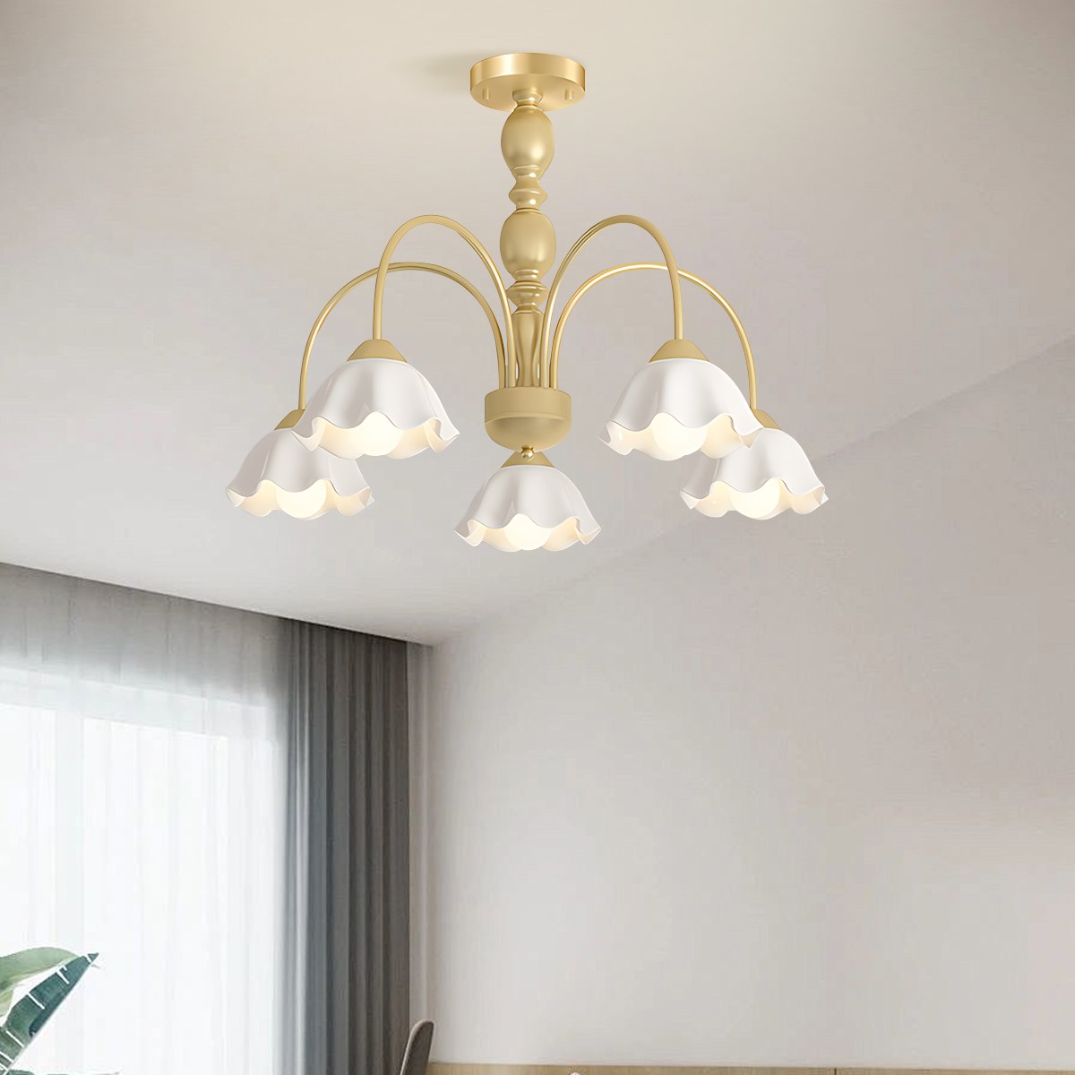 French Pastoral Style Flower Chandelier