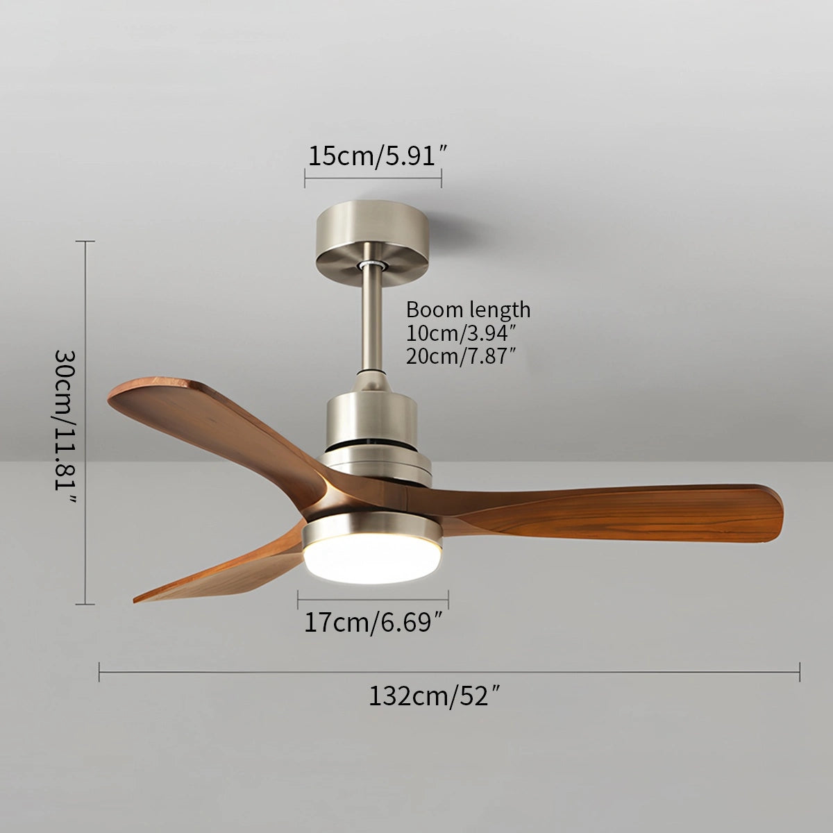 Antizer American Retro 3-Blade Ceiling Fan with Light