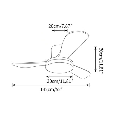 Antizer 3 Wood Blade Low Profile Ceiling Fan Lamp