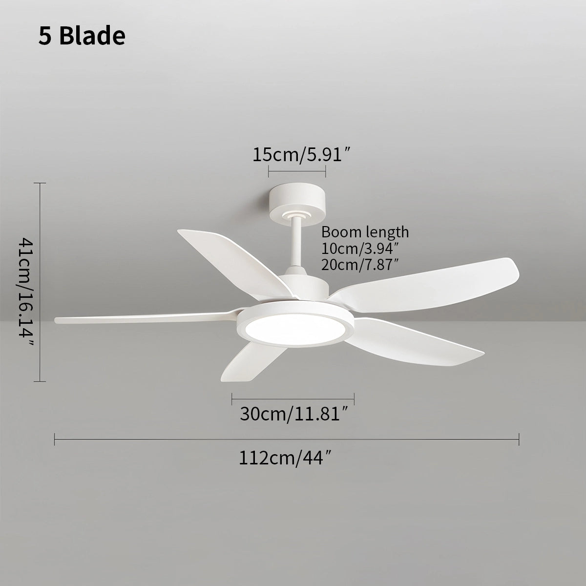 Antizer Modern White Ceiling Fans with Lights and Remote
