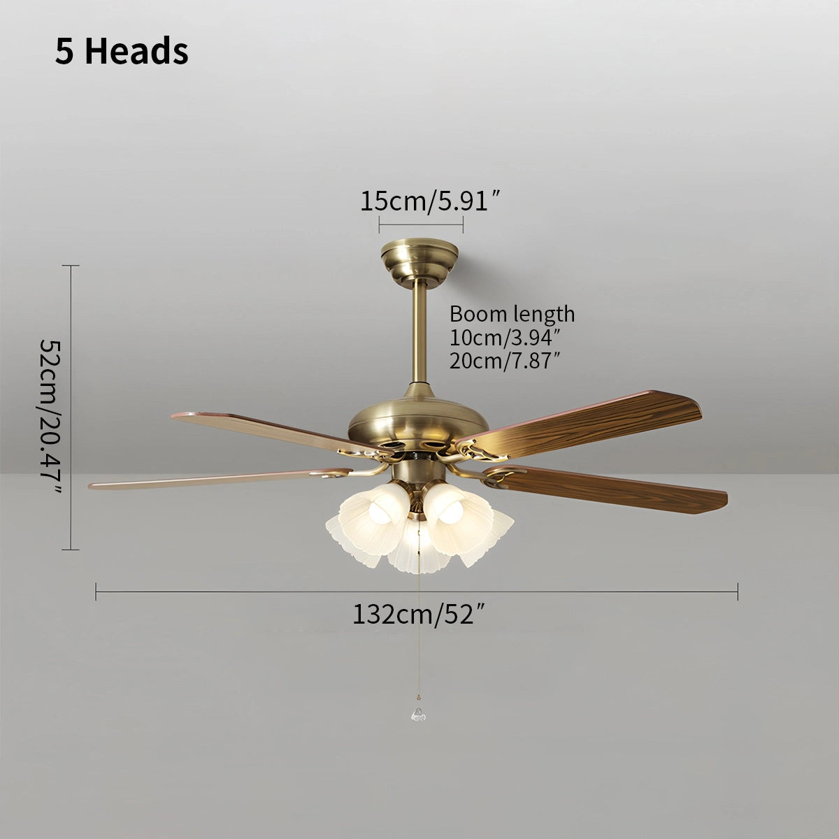 Antizer American Retro Ceiling Fan Light for Dining Room