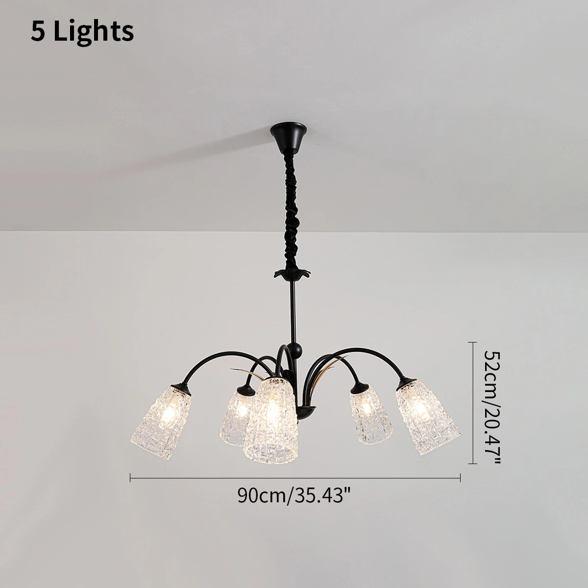 Antizer American Retro Iron Glass Chandelier