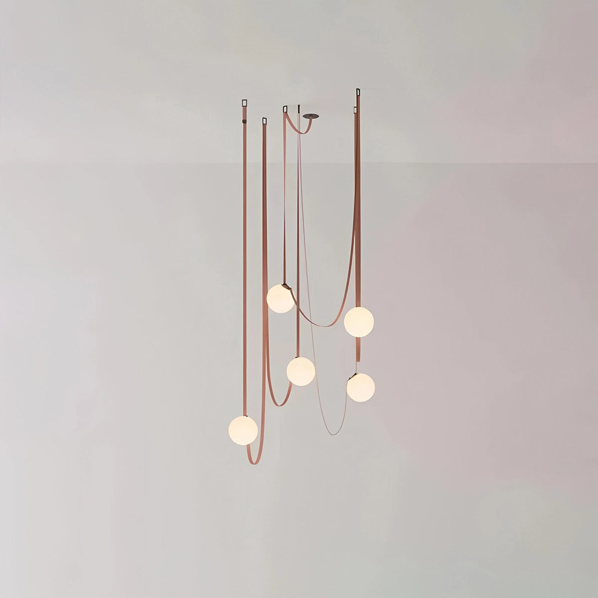 Antizer Modern Leather Strap Globe Pendant Light