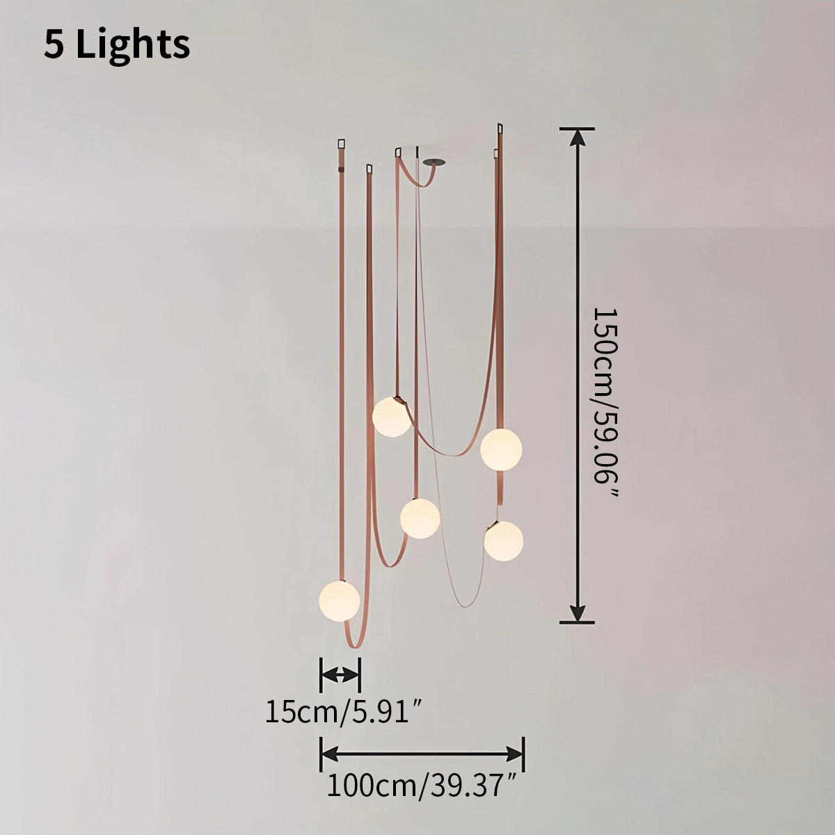 Antizer Modern Leather Strap Globe Pendant Light