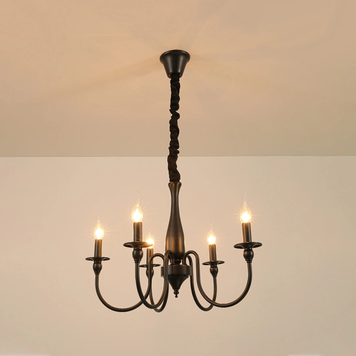Antizer American Retro Black Candle Chandelier