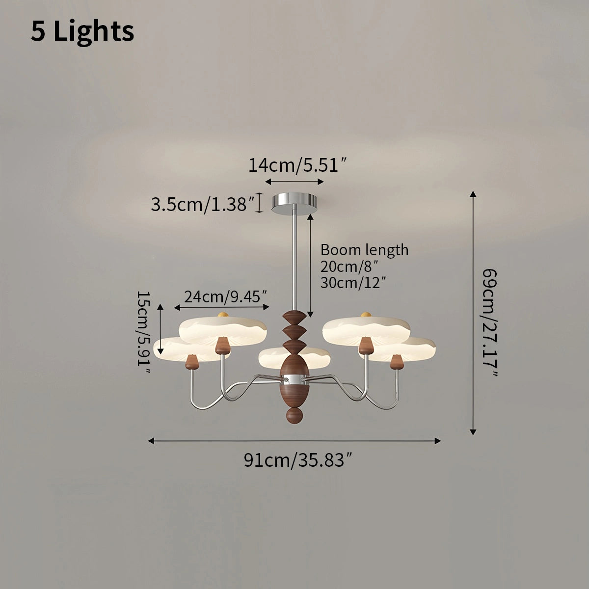 Antizer French Cream Style UFO Chandelier for Living Room