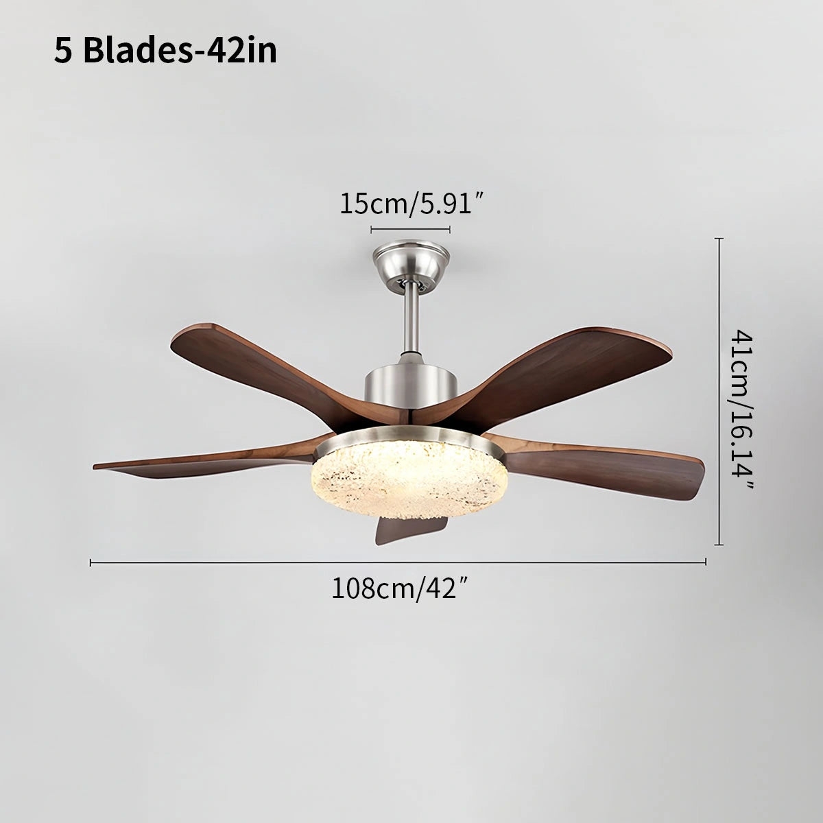 Antizer Vintage Luxury Solid Wood Ceiling Fan Light