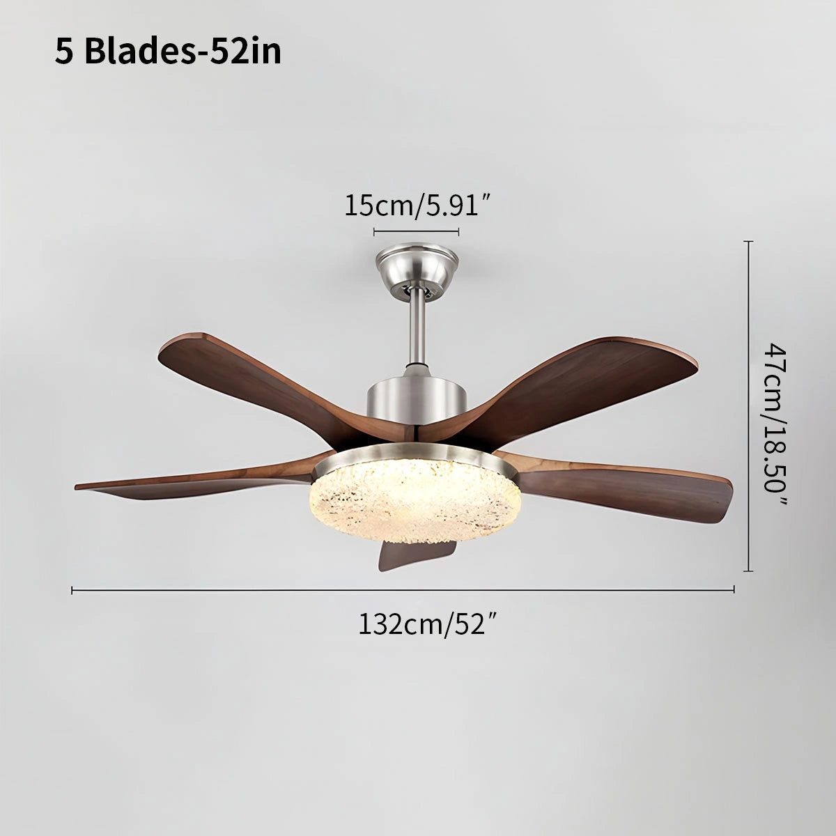 Antizer Vintage Luxury Solid Wood Ceiling Fan Light