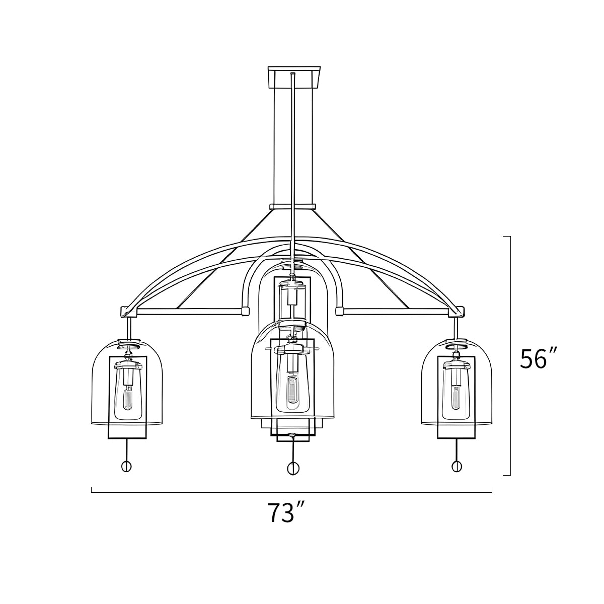 Antizer Bell Glass Chandelier for Living Room
