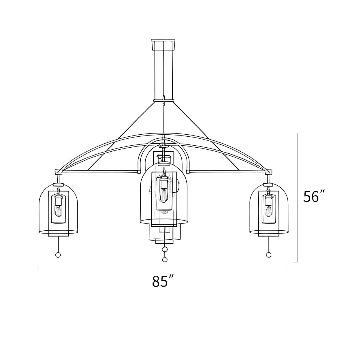 Antizer Bell Glass Chandelier for Living Room