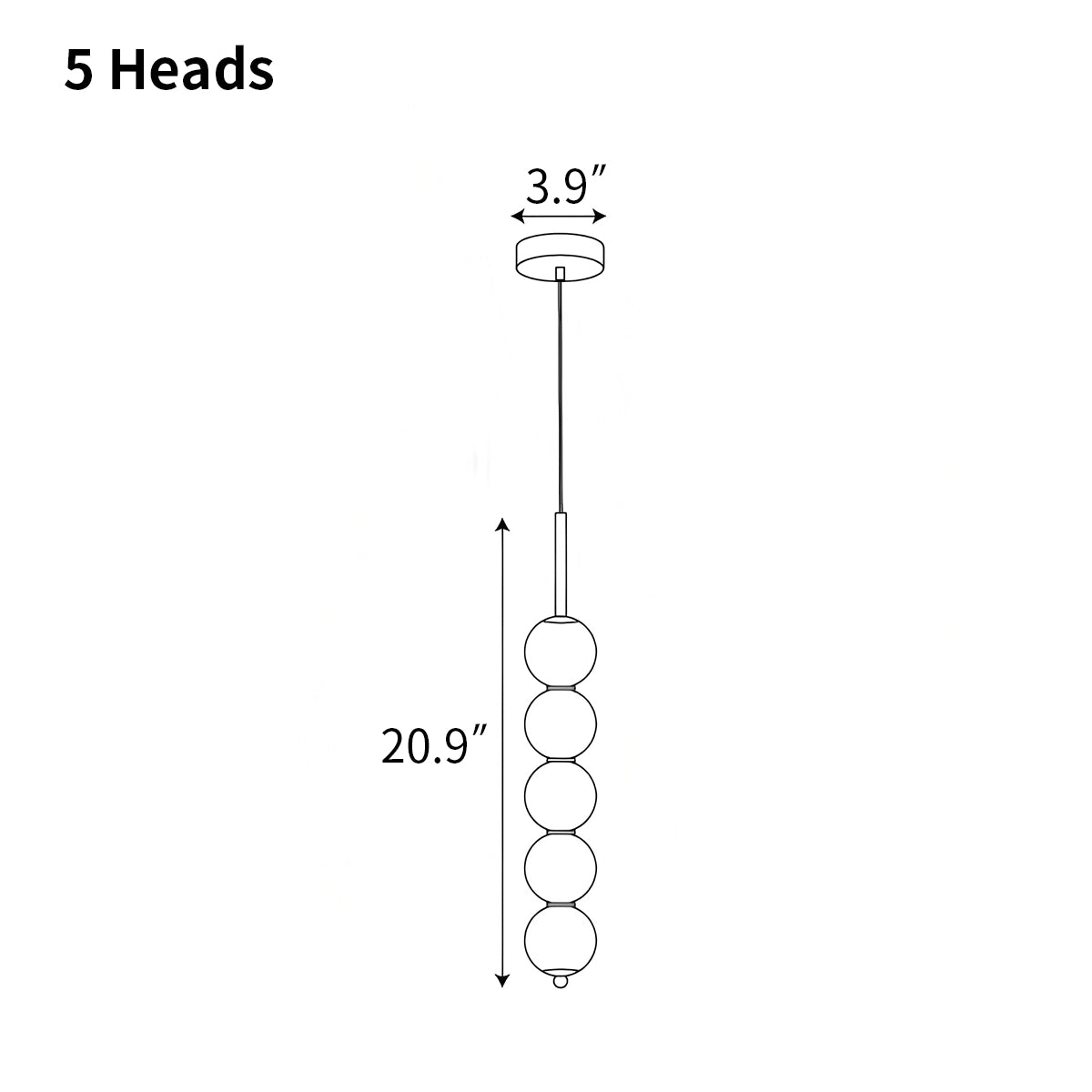 Antizer Orbet Stacked Glass Ball Pendant Lamp for Bedside