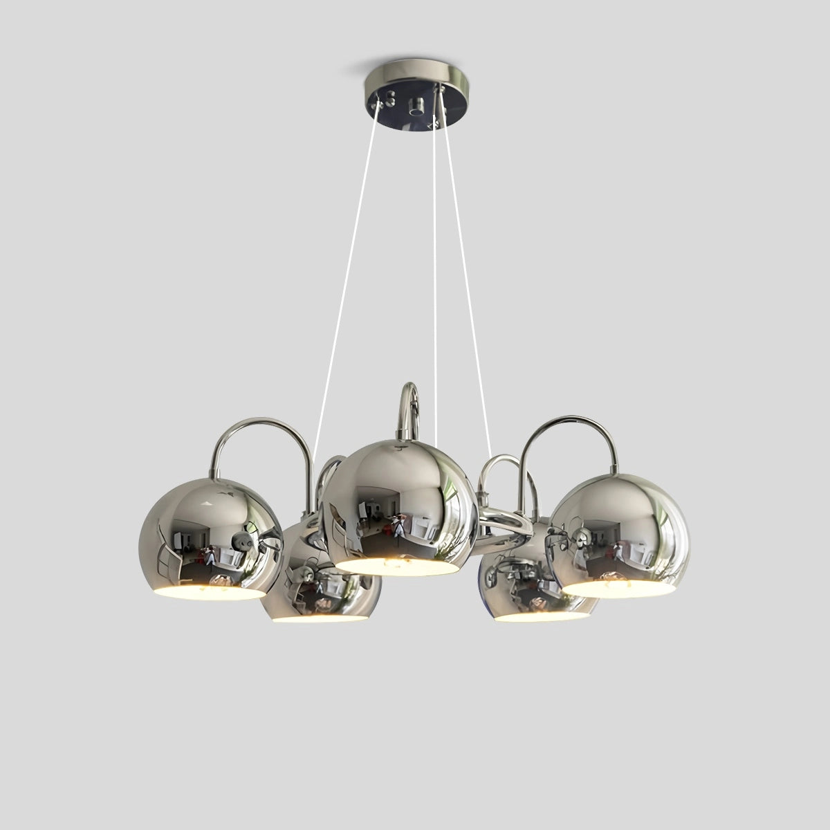 Antizer Bauhaus Style Antique Chrome  Chandelier