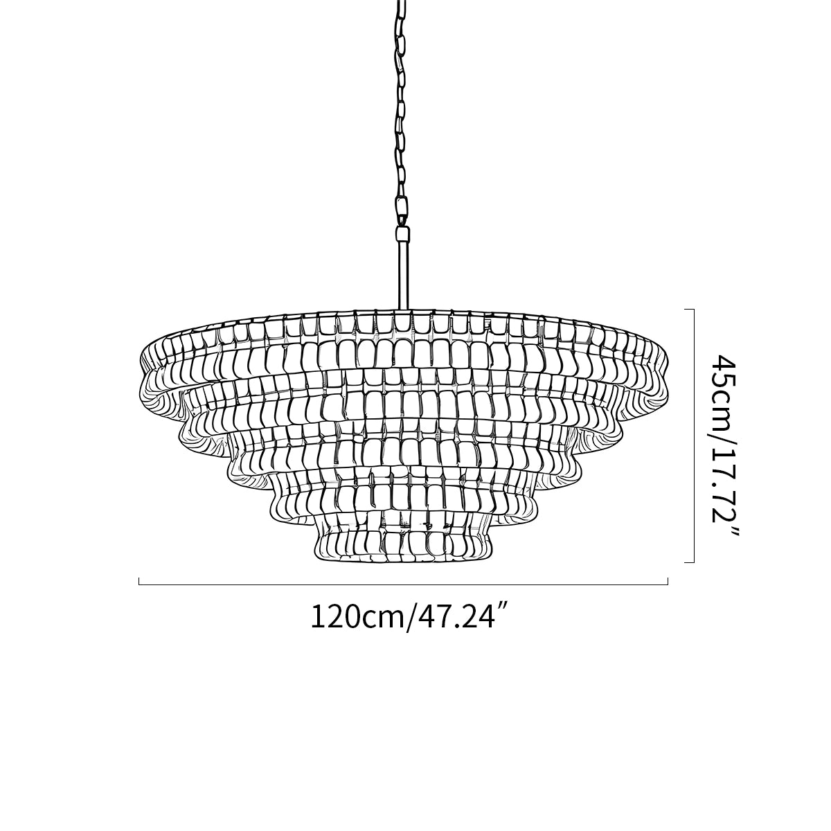 Antizer Light Luxury Murano Ring Layered Glass Chandelier