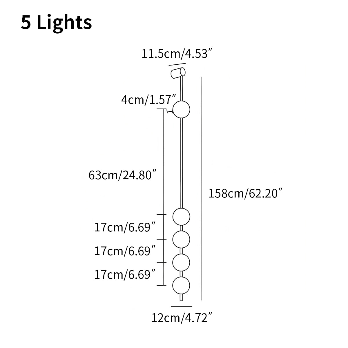 Antizer Vertical Balls Wall Lamp for Corridor